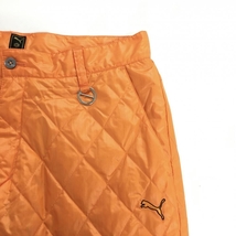 プーマ 中綿パンツ オレンジ キルティング 蓄熱裏地 裾ドローコード メンズ L ゴルフウェア PUMA_画像3