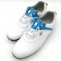 【超美品】フットジョイ ゴルフシューズ 白×ライトブルー 97170J BOA ボア レディース 25.0 ゴルフウェア FootJoy_画像1