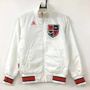 ルコック 中綿ジャケット 白×レッド フェルトワッペン ロゴ刺しゅう レディース M ゴルフウェア le coq sportif