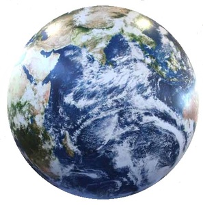 直径40cm 衛星写真使用 地球儀 ビーチボール 世界地図 教育 衛星写真を元に作られたリアルな地球風船