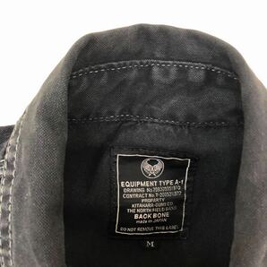 H656 日本製 BACK BONE バックボーン A-1 長袖 ワークジャケット シャツジャケット シャツ ジャケット 黒系 綿100% メンズ Mの画像9