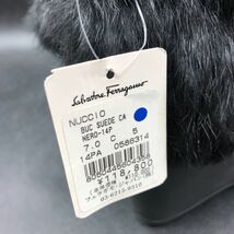 M1275 未使用 Salvatore Ferragamo サルヴァトーレフェラガモ ラビット ファー ブーツ レディース 5 C 22.5cm相当 ブラック 定価110,000円_画像9