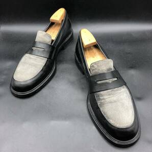 M1277 VIKTOR&ROLF ヴィクター&ロルフ レザーシューズ コインローファー メンズ 43/26.5cm 相当 ブラック グレー 革靴 シューズ スリッポンの画像3