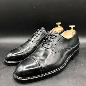 M1278 良品 Salvatore Ferragamo サルヴァトーレフェラガモ レザー ビジネスシューズ ストレートチップ 内羽根 6.5 EE 24.5cm相当 ブラック