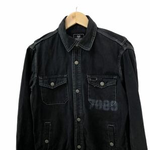 H656 日本製 BACK BONE バックボーン A-1 長袖 ワークジャケット シャツジャケット シャツ ジャケット 黒系 綿100% メンズ Mの画像3
