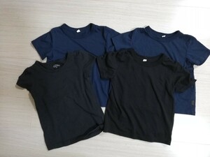 半袖Tシャツ Tシャツ 半袖　西松屋　ベビー　キッズ　サイズ110　まとめて四枚　紺　黒 クルーネック　肌着