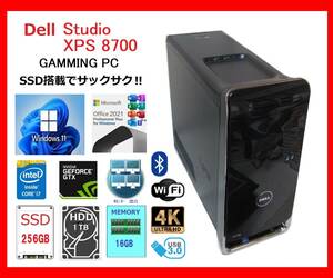 Dell XPS 8700 サクサク Core i7-4770～3.9Ghz×8/16G/新SSD256G +1T/GTX650Ti/WiFi/W11/office2021