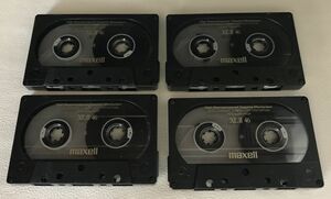 カセットテープ　maxell　XLⅡ46　ハイポジ　TYPEⅡ　爪あり　4本セット