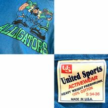 UNITED SPORTS★90'sVINTAGE★Tシャツ★スポーツリーグ★アメフト★コミカル★シングル★丸胴★USA製★ビンテージ ユナイテッドスポーツ 青_画像2