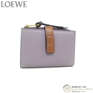 ロエベ （LOEWE） スリム ジップ バイフォールド ウォレット コンパクト 二つ折り 財布 C660P30X02 ダーティモーヴ×タン（新品同様）中古