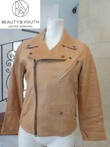 8万 美品 BEAUTY&YOUTH UNITED ARROWS｜ビューティ&ユース　★ユナイテッドアローズ★羊革レザー　ライダースジャケット　M