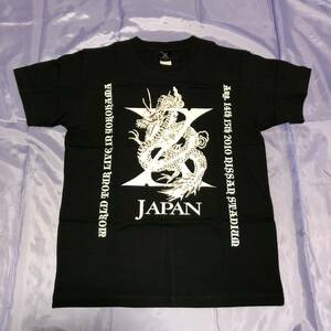 X JAPAN　WORLD TOUR LIVE IN YOKOHAMA 2010　Tシャツ　黒　白ロゴ　M　開封済み未使用　★★★★★送料込み★★★★★　超レア　YOSHIKI