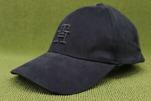 新品並行正規 TOMMY HILFIGER トミーヒルフィガー 帽子 キャップ THロゴ 黒 ブラック フリーサイズ コットン 管理No4Dm