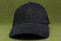 新品並行正規 TOMMY HILFIGER トミーヒルフィガー 帽子 キャップ THロゴ 黒 ブラック フリーサイズ コットン 管理No4Dm_画像2