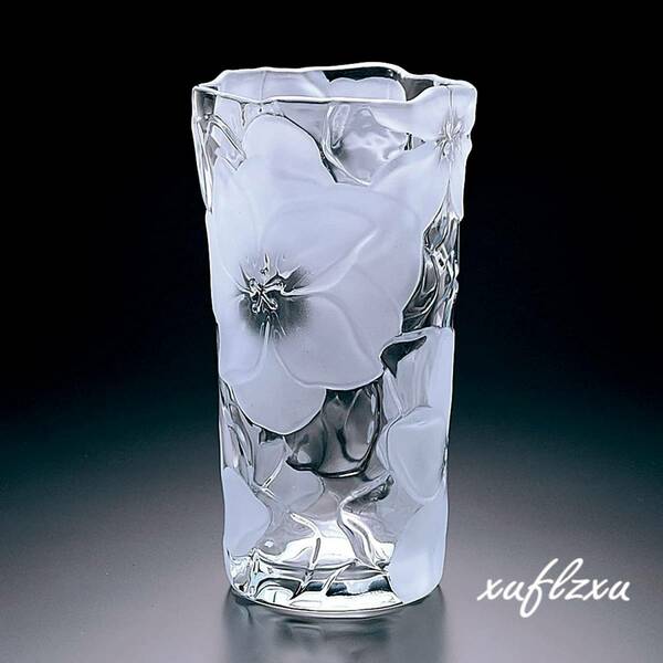 エレガント花瓶 ガラス花瓶 花りん [直径約13.4x高さ約23.5cm/ホワイト] 日本製　箱入り