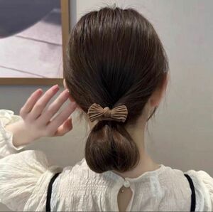 リボンヘアゴム　シュシュ　　ヘアアクセサリー　髪飾り10本セット