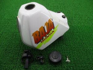 XLRバハ タンク 白 ホンダ 純正 中古 バイク 部品 MD22 BAJA キーシリンダー ヘルメットホルダー キー フューエルコック付き 車検 Genuine