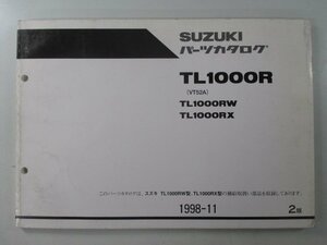 TL1000R パーツリスト 2版 スズキ 正規 中古 バイク 整備書 TL1000RW TL1000RX VT52A VT52A-100001～ 車検 パーツカタログ 整備書