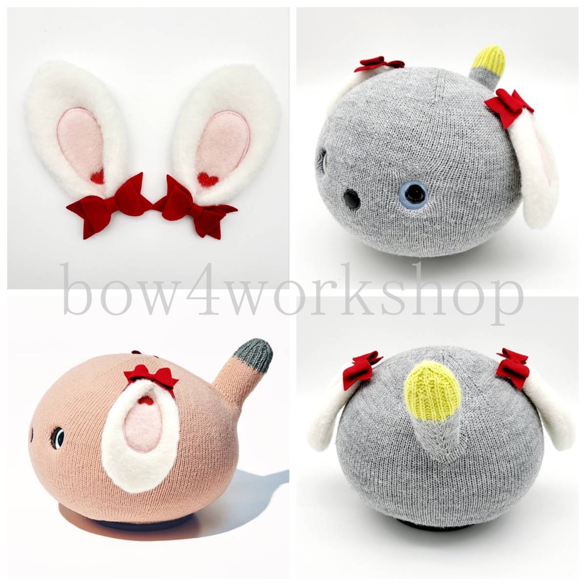 NICOBO accessoires oreilles de lapin faites main (rouge), couture, broderie, Produit fini, autres