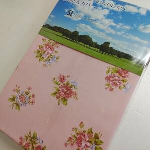 セール品◆厚地◆シングルロング 敷き布団カバー 小花ピンク8209の画像1