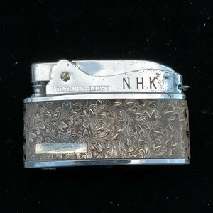  Vintage Adonis type oil lighter NHK Ad ba Thai Gin g enterprise thing Tang . pattern engraving Showa Retro 