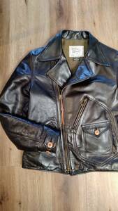 美品☆SUGAR CANE HORSE HIDE DOUBLEAVIATOR JACKET ホースハイド レザージャケット ライダース 36 馬革 茶芯 SC80435 シュガーケーン