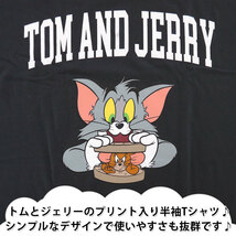 トムとジェリー 半袖 Tシャツ メンズ ワーナー グッズ アニメ ネコ ネズミ T23-100A Lサイズ BK(ブラック)_画像2