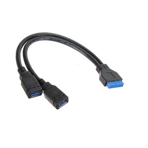 【C0102】USB3.0 マザーボードコネクタ 20ピン 変換ケーブル メスｘ2