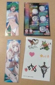 / 劇場版 マクロスF サヨナラノツバサ 池袋ジャックイベント 非売品 デカルチャーブックマーク シェリル ランカ + タトゥーシール セット　