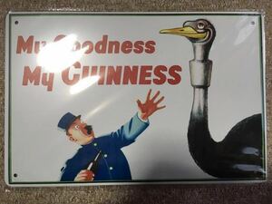 ブリキ看板 20×30cm GUINNESS ギネスビール ダチョウ アメリカンガレージ アンティーク 雑貨 ★TINサイン★