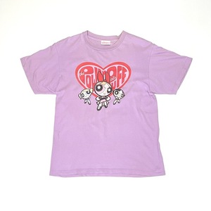 US古着 The Powerpuff Girls パワーパフガールズ Tシャツ 薄紫 パープル カートゥーン アニメTシャツ