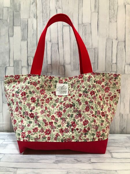 トートバッグ 帆布 花柄 ハンドメイド