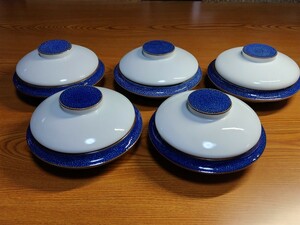 A836　白山陶器　HAKUSAN　蓋付き陶器　蓋物　レンジ＆オーブンOK　5点セット　和食洋食中華用/中鉢　