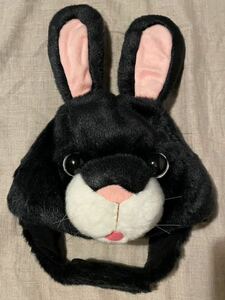 Animal Hat Rabbit Black Aiko Plush Party Hits