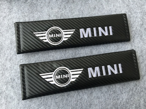 ミニ BMW MINI シートベルトパッド 2個セット ロゴ刺繍入り ショルダーパッドカバー　ストラップ　安全ベルトパッド　車の肩パッド