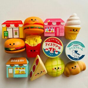 ぷかぷか お店屋さんごっこ ソフビ つぶらな瞳 人形すくい 食品サンプル 食べ物