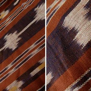 ＜銀の斧＞インドネシア手織りイカット・茶系・化学染料・木綿・長さ4.7ｍ巾114cmの画像10