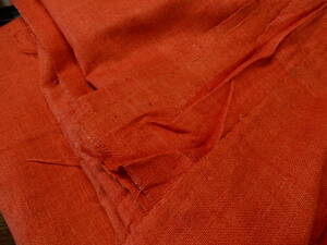 ＜銀の斧＞手織り・正絹・インドシルク・火色・長さ2.8ｍ巾115cm・真っ赤・絹織物