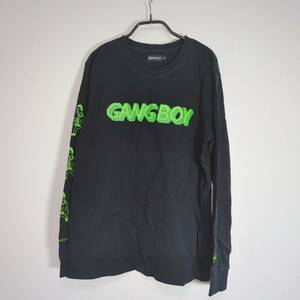 WS0258 希少 BRANDNU メンズ Tシャツ 長袖 かわいい S ブラック（黒） 入手困難 激レア ストリートファッション GANGBOY