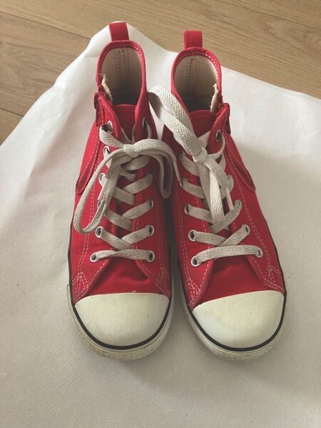 子供 スニーカー 靴 コンバースオールスター コンバース 22センチ ハイカット 赤 レッド CONVERSE