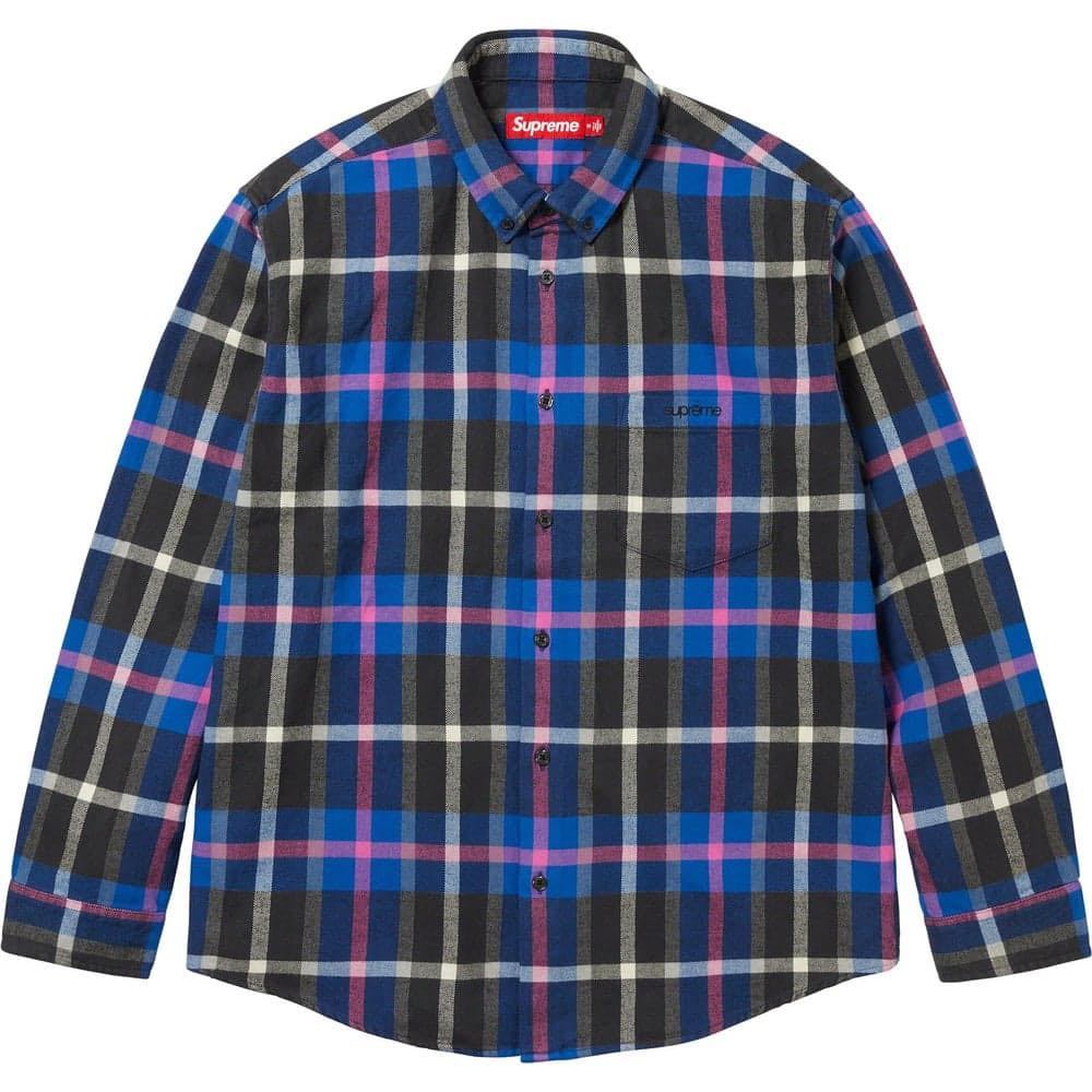 supreme faux fur collar flannel shirt シュプリーム ネルシャツ