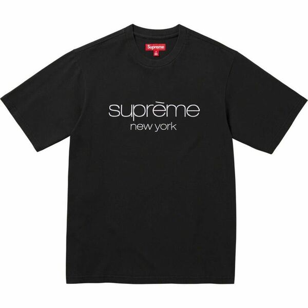 送料無料 黒 XL Supreme Supreme Classic Logo S/S Top Tee Black シュプリーム クラシックロゴ Tシャツ ブラック 23FW Boxステッカー 新品