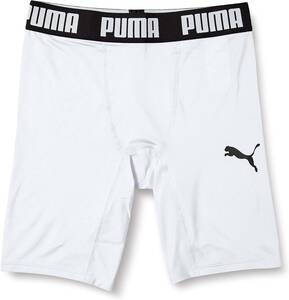 [KCM]Z-puma-491-S* выставленный товар *[PUMA] мужской компрессионный Short трико внутренний леггинсы футбол 656333-04 белый S