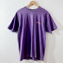 Stussy ステューシー　Tシャツ　カットソー　半袖　パープル　メンズ　USサイズM 日本サイズL ストリート　スケーター　アメカジ　古着_画像1