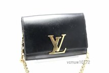 近年モデル希少美中古■LOUIS VUITTON ポシェットルイーズGM レザー チェーンショルダーバッグ ルイヴィトン■0914hs748-3_画像4