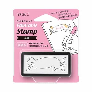 ミドリ スタンプ 浸透印 ハーフ ネコ柄 35504006