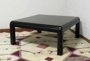 処分特価 木製リビングテーブル ブラック 黒 正方形 80x80