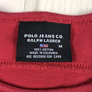 POLO JEANS CO.RALPH LAUREN ポロジーンズ ラルフローレン 半袖 Tシャツ M レッド ワッペンロゴの画像6