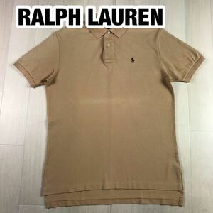 POLO BY RALPH LAUREN ポロ バイ ラルフローレン 半袖 ポロシャツ M ベージュ系 刺繍ロゴ ポニー