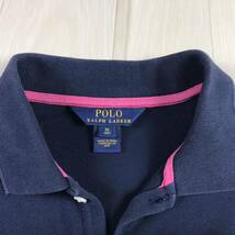 POLO RALPH LAUREN ポロ ラルフローレン 半袖 ポロシャツ XL(16) ユースサイズ ネイビー 刺繍ポニー ワッペン_画像6